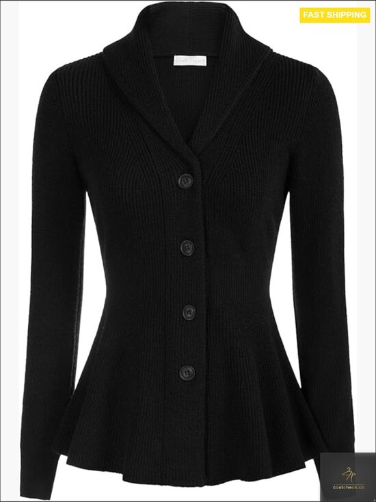 Sweaters - Vintage Shawl Lapel Cardigan Sweater Button Down Soft Knit Outwear Coat Fall